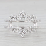 0.50ctw Diamond Ring Jacket Guard Wrap 14k White Gold Size 6.75 Wedding Bridal