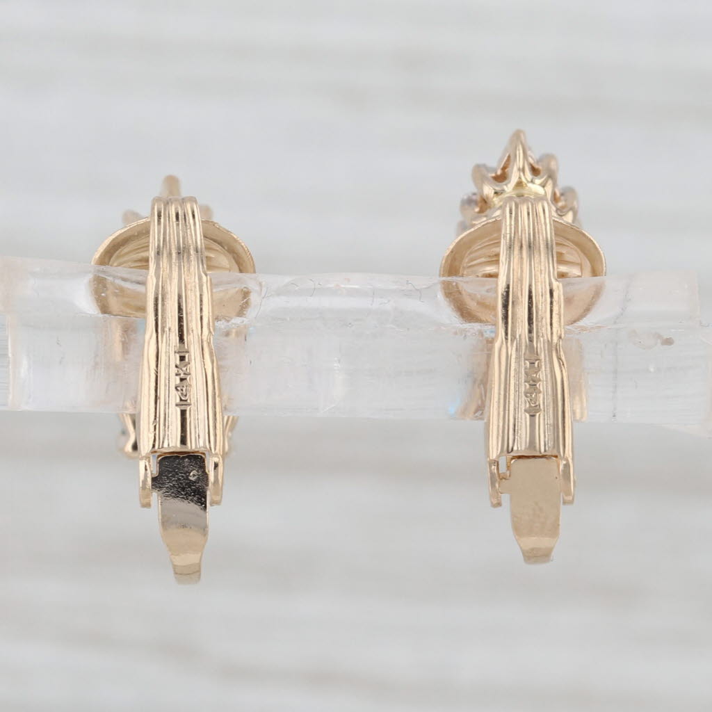 2.79ctw Blue Topaz Drop Earrings 14k Yellow Gold Lever Backs
