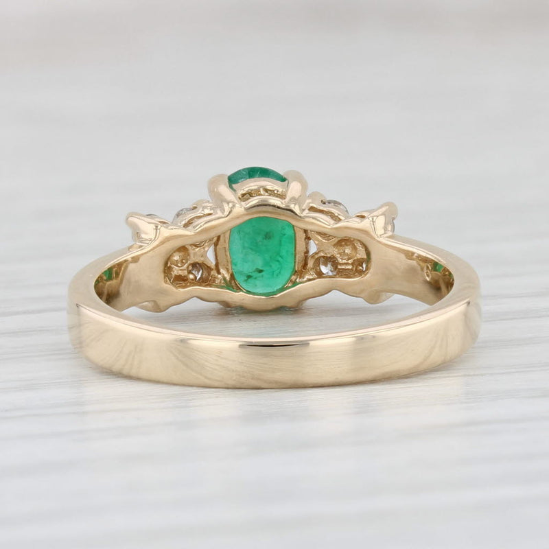 Light Gray 1ctw Oval Emerald Diamond Ring 14k Yellow Gold Size 7.25