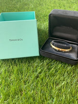 Olive Drab Tiffany & Co Etoile 0.45ctw Diamond Bangle Bracelet 18k Gold Platinum 5.5" Box