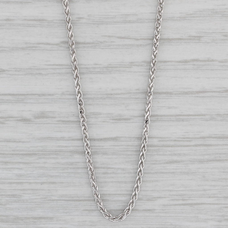 23.75" 1.6mm Wheat Chain Necklace 14k White Gold