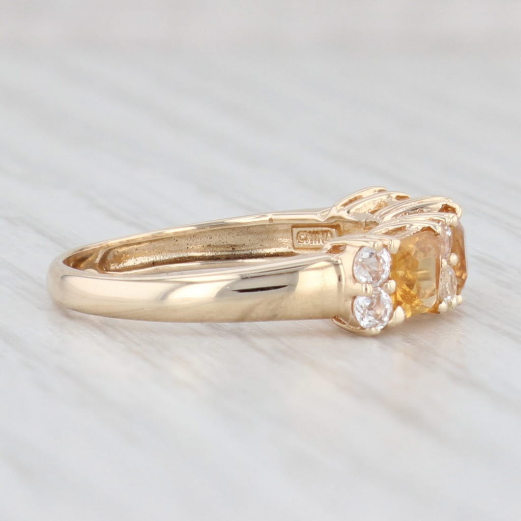 Light Gray 1.36ctw Orange Citrine Topaz Ring 10k Yellow Gold Size 5 Stackable