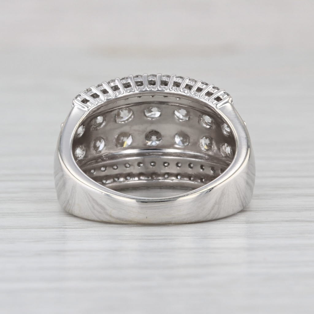 2ctw Diamond 3-Band Ring 10k White Gold Size 6.25 Anniversary