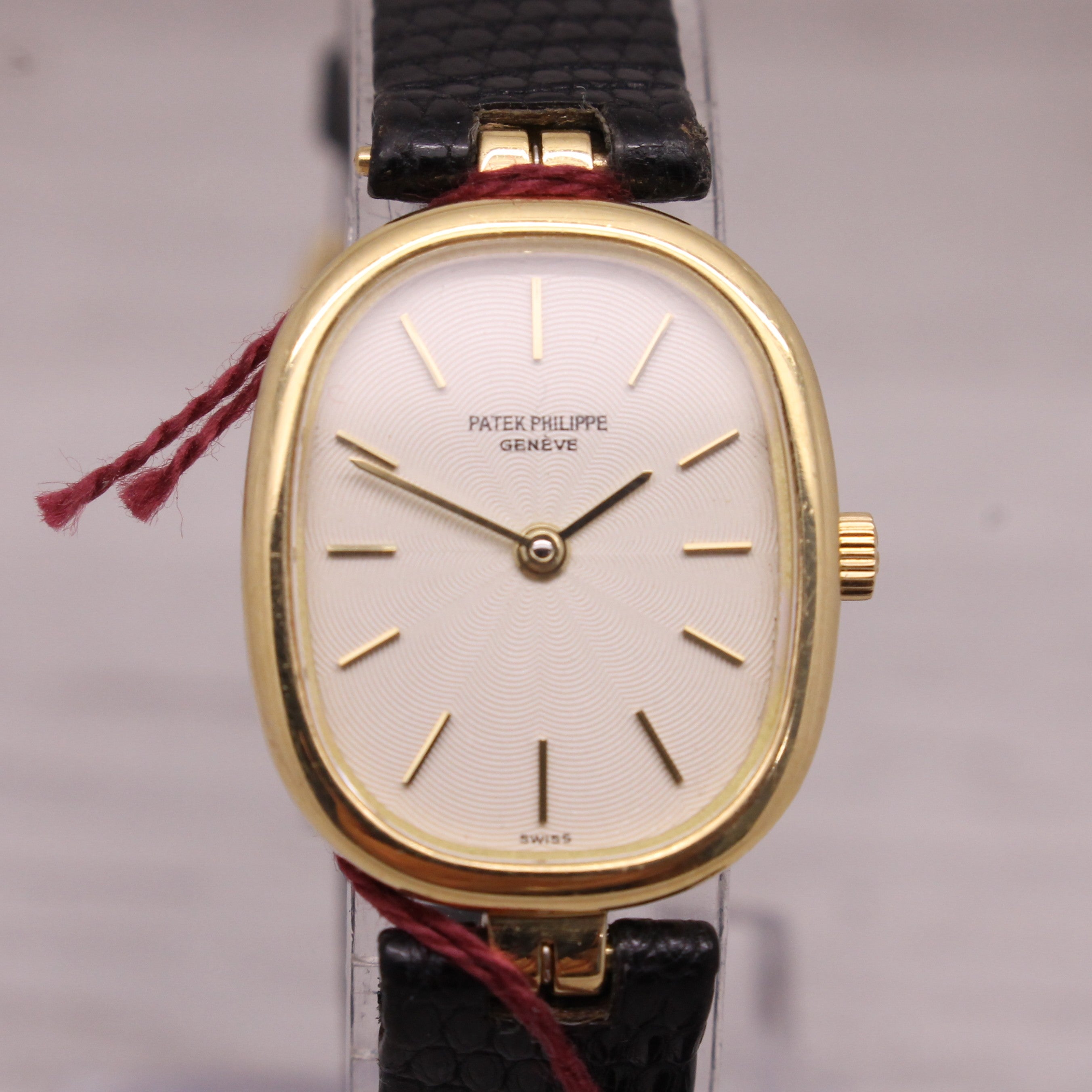 Dark Gray Vintage Patek Philippe Ladies 18k Yellow Gold 4764J Quartz Watch Serviced by PP