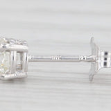New 0.44ctw Diamond Stud Earrings 14k White Gold Round Solitaire Studs