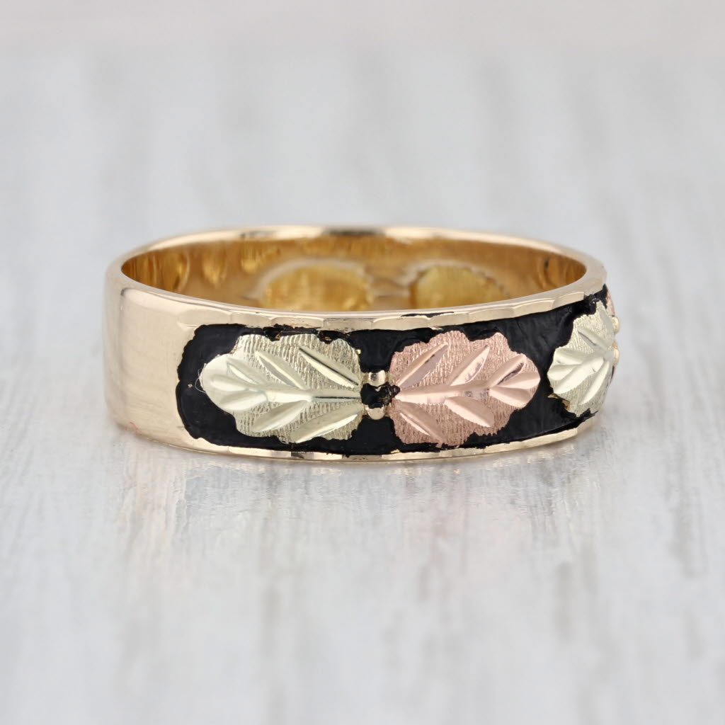 Mount Rushmore Black Hills Gold Leaf Ring Wedding Band 10k 12k Size 11