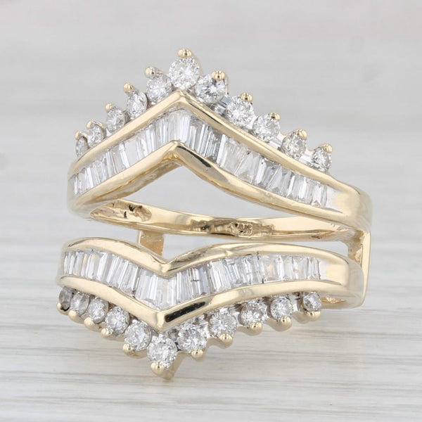 1.05ctw Diamond Ring Jacket Guard 14k Yellow Gold Size 7.25 Bridal