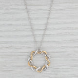 Light Gray Allison Kaufman New 0.35ctw Diamond Circle Pendant Necklace 14k Gold 18"