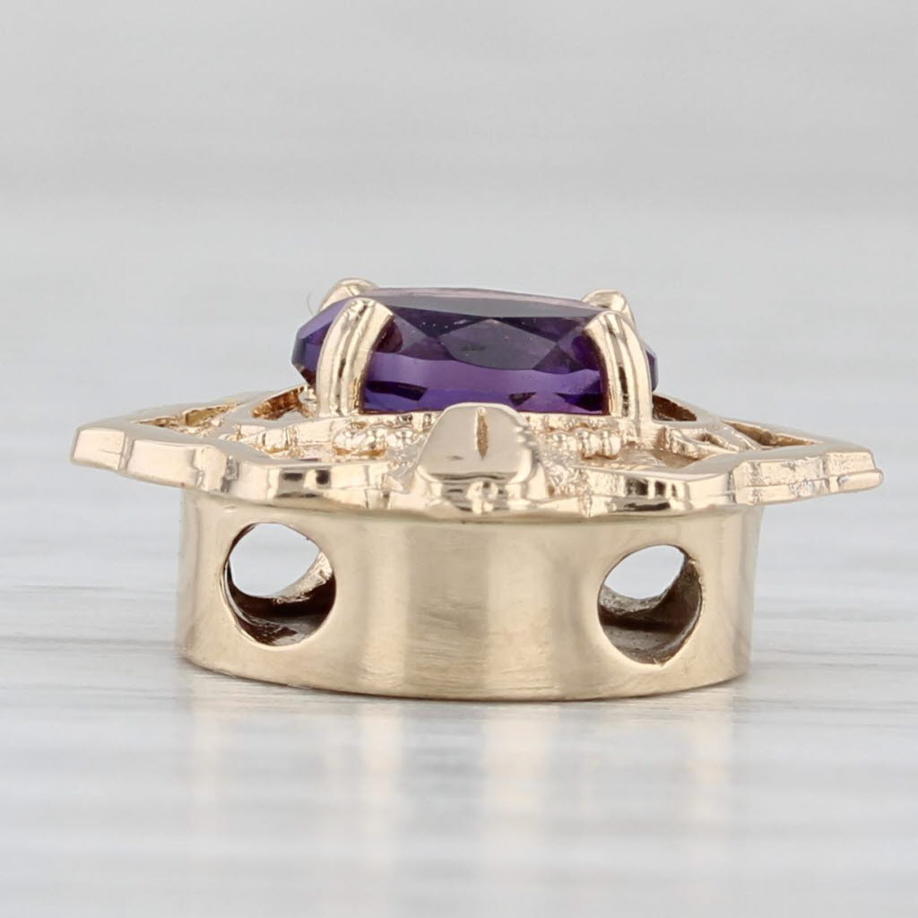 Light Gray 0.70ct Amethyst Slide Bracelet Charm 14k Yellow Gold Richard Glatter