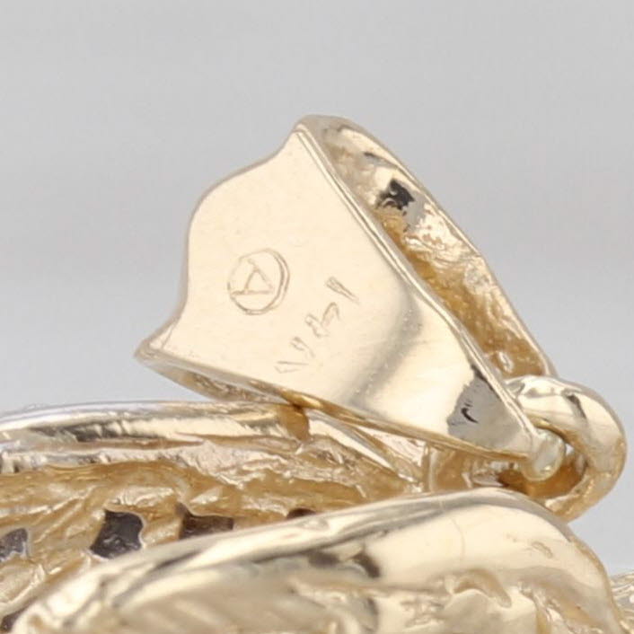 0.19ctw Diamond Ruby Hummingbird Pendant 14k Yellow Gold Small Drop