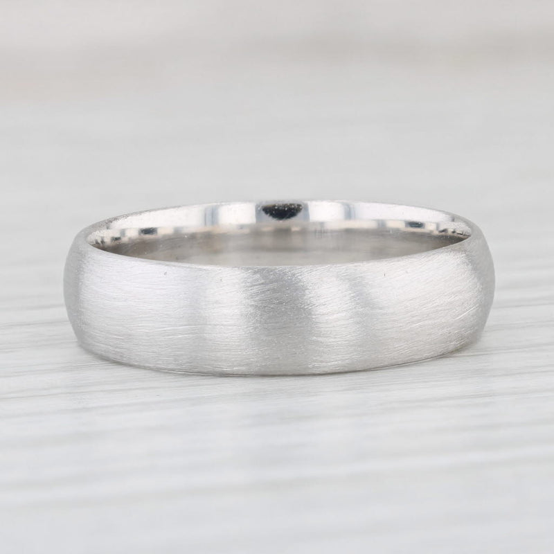 Light Gray Brushed Gold Wedding Band 14k White Gold Men's Size 12-12.25 Ring