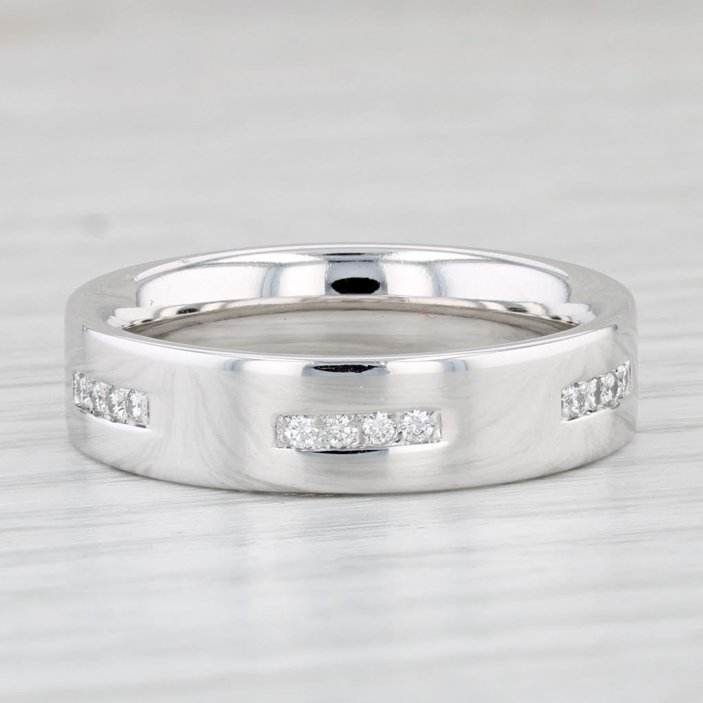 Light Gray Men's 0.34ct Diamond Wedding Ring 14k White Gold Size 10.25 Band