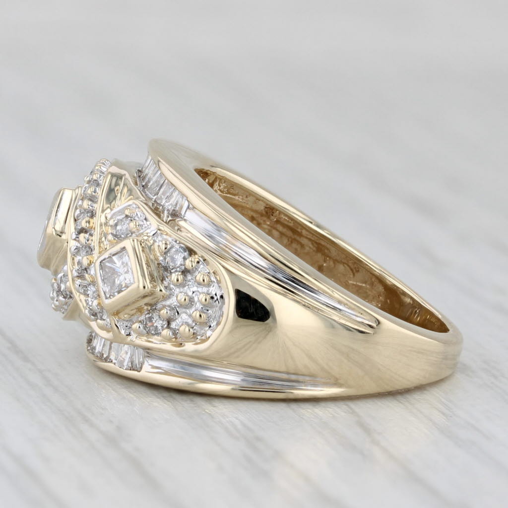 Light Gray 0.80ctw Diamond Ring 14k Yellow Gold Size 5.25