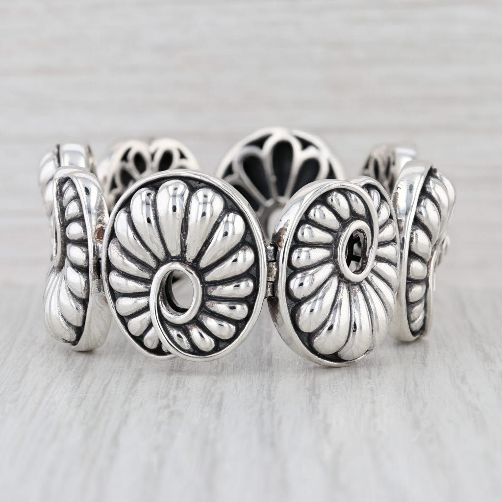 Lagos Chi Chi Bracelet Sterling Silver Scalloped Swirl Links Statement 6.5"