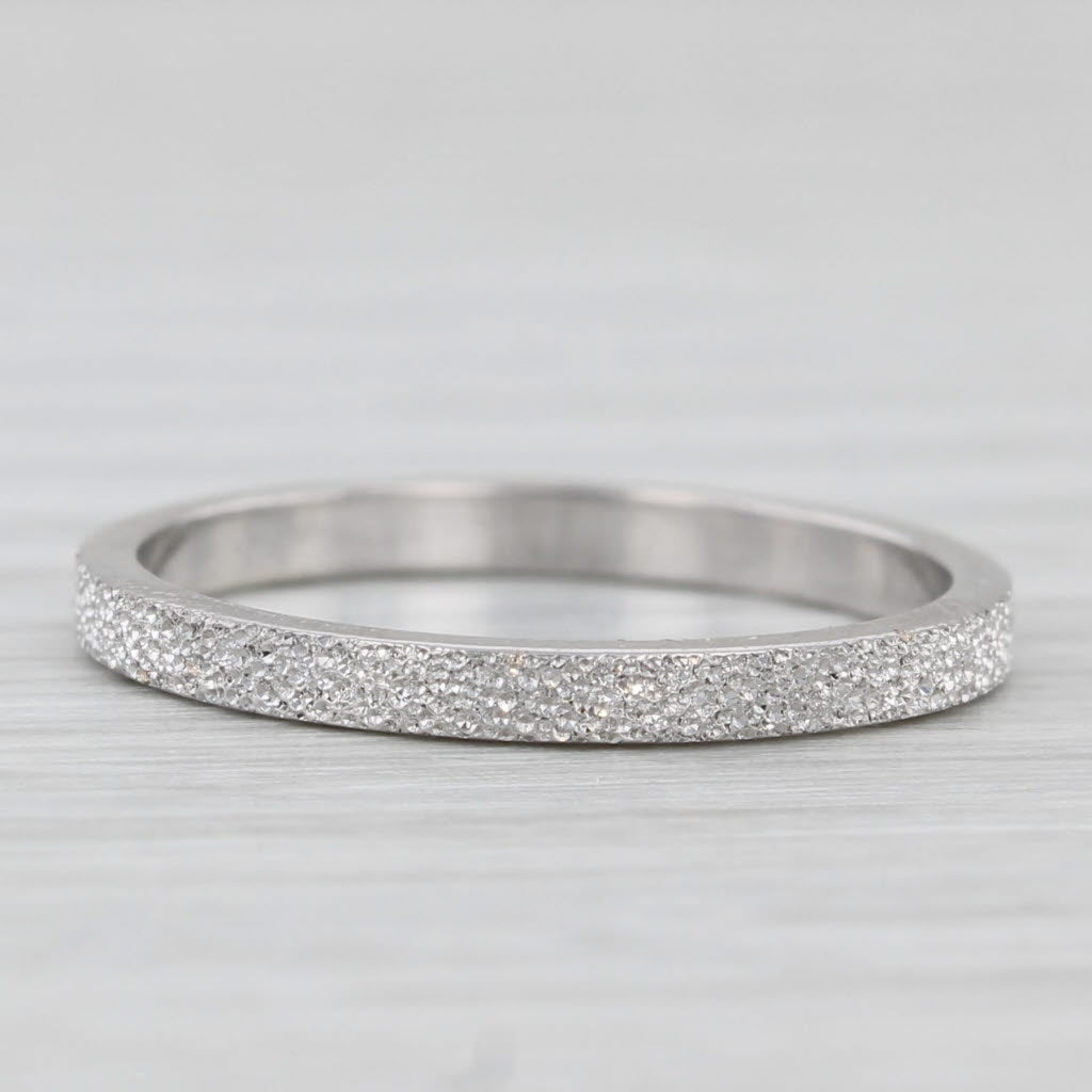 Light Gray Brushed White Gold Ring 14k White Gold Size 6.25 Band Wedding Stackable