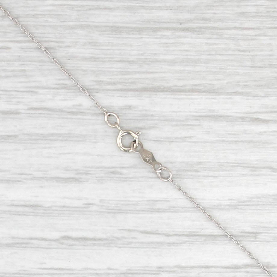 0.37ctw Diamond Open Heart Pendant Necklace 14k White Gold 18" Rope Chain