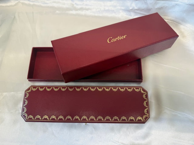 Light Gray Cartier Woven Yellow White Gold Bracelet w/ Box 18k 6.75" Designer Statement