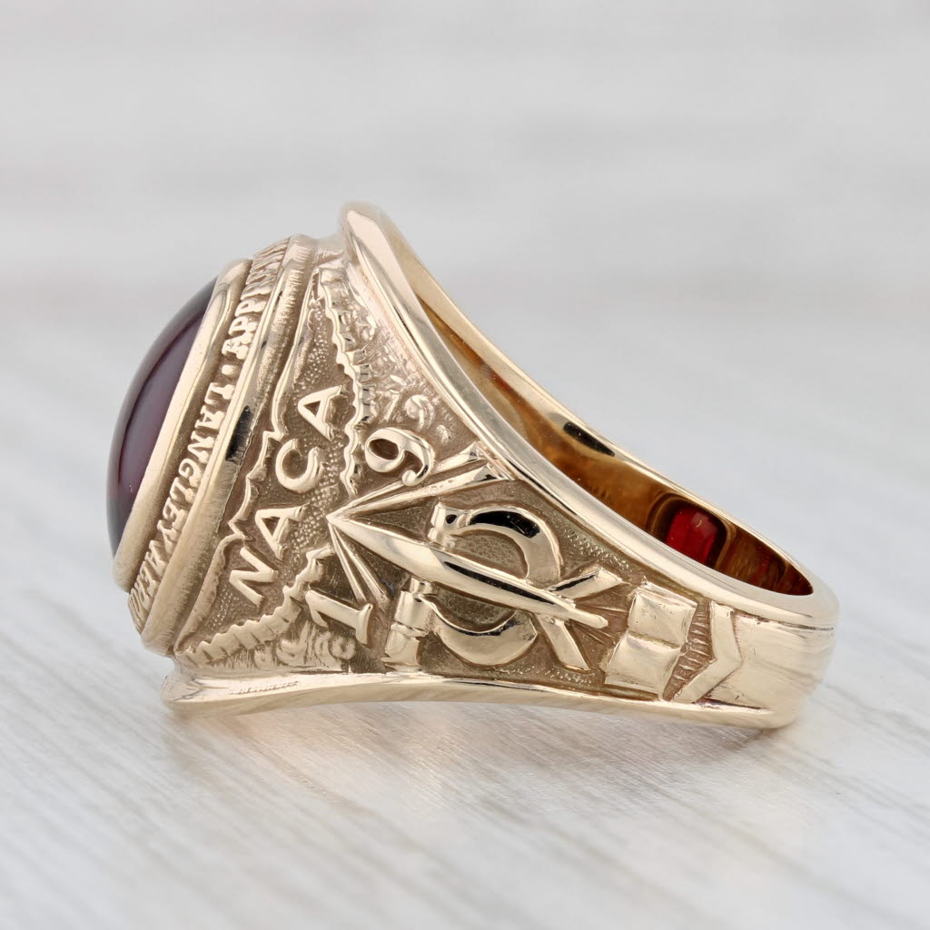 Light Gray Langley Aeronautical Laboratory Apprentice School Ring Lab Created Ruby 10k Gold