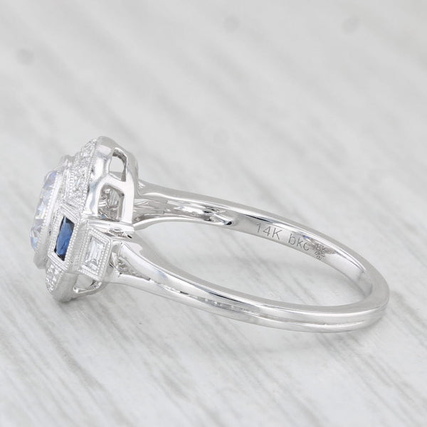 New Beverley K Sapphire Diamond Sapphire Semi Mount Engagement Ring 14k Gold