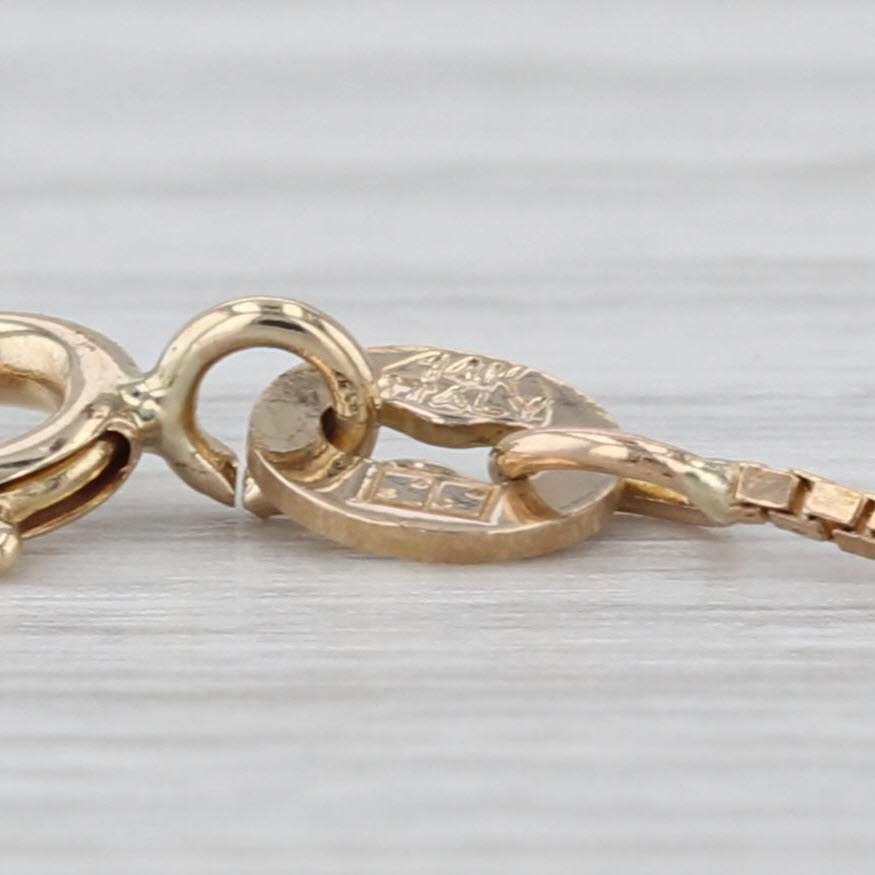 Box Chain Necklace 14k Yellow Gold 18" 0.8mm