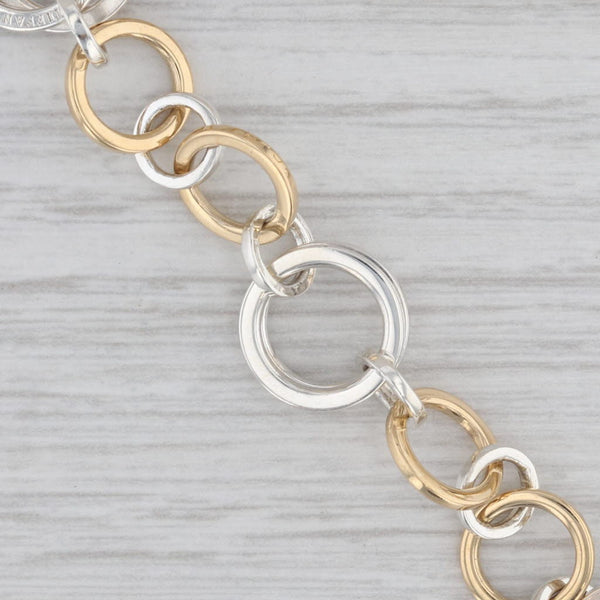 Tiffany & Co Interlocking Circle Link Bracelet Sterling Silver 18k Gold 7.5"