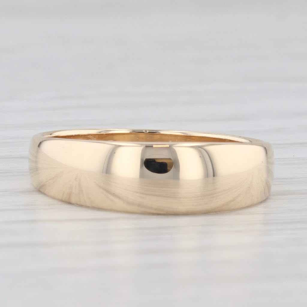 Light Gray Tappering Gold Ring 14k Yellow Gold Band Size 8.25