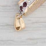 0.80ctw Garnet Baby Shoe Booty Pendant 14k Yellow White Gold January Birthstone