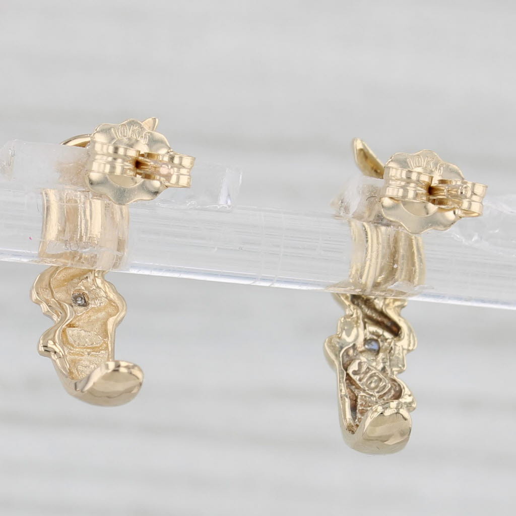 Light Gray 0.03ctw Diamond J Hook 10k Yellow Gold Earrings