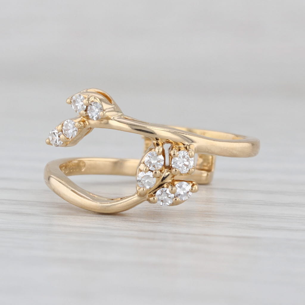 0.18ctw Diamond Ring Guard Enhancer Jacket 18k Yellow Gold Bridal Size 6.5