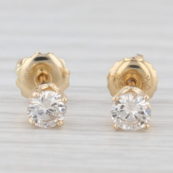 0.46ctw Diamond Stud Earrings 14k Yellow Gold Round Solitaire Studs