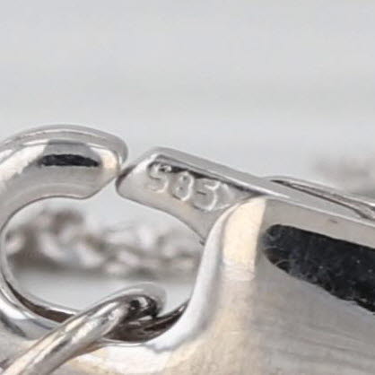 18" 1.1mm Fine Rope Chain Necklace 14k White Gold