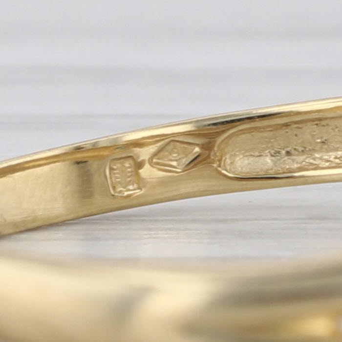 Sapphire Diamond Snake Bypass Ring 18k Yellow Gold Size 8.25 Stackable Band