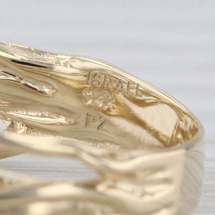 Diamond Dots Orbit Multiband Ring 14k Yellow Gold Size 8-8.25