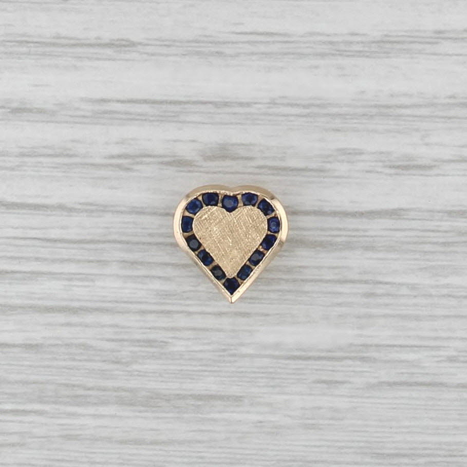 Richard Glatter 0.32ctw Blue Sapphire Heart Slide Bracelet Charm 14k Yellow Gold