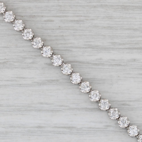 Gray 1.97ctw Diamond Tennis Bracelet 10k White Gold 6.75" 3.2mm