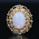 Richard Glatter Opal Cabochon Slide Bracelet Charm 14k Yellow Gold Vintage