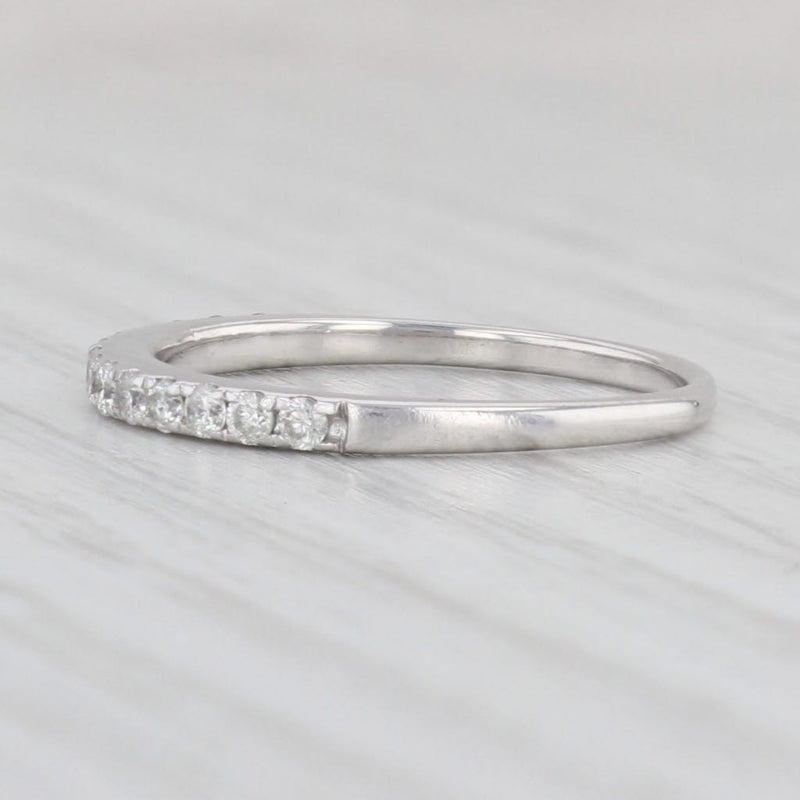 Light Gray 0.20ctw Diamond Wedding Band 14k White Gold Stackable Ring Size 6.5