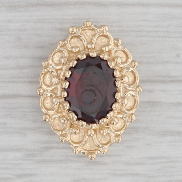 Vintage 1.50ct Garnet Slide Charm Bracelet 14k Yellow Gold
