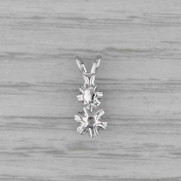 0.24ctw Diamond Graduated 2-Stone Pendant 14k White Gold Small Drop