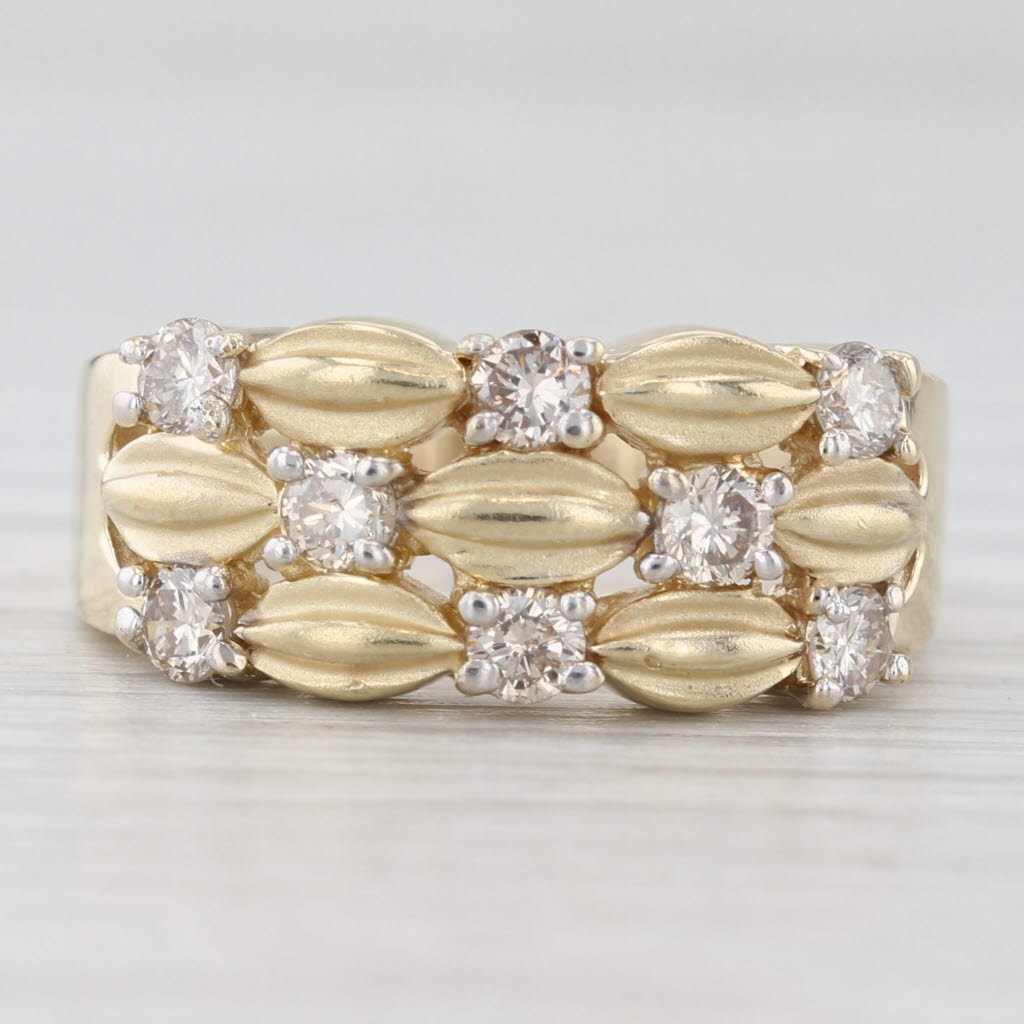Light Gray 0.54ctw Champagne Diamond Ring 14k Yellow Gold Size 7.5
