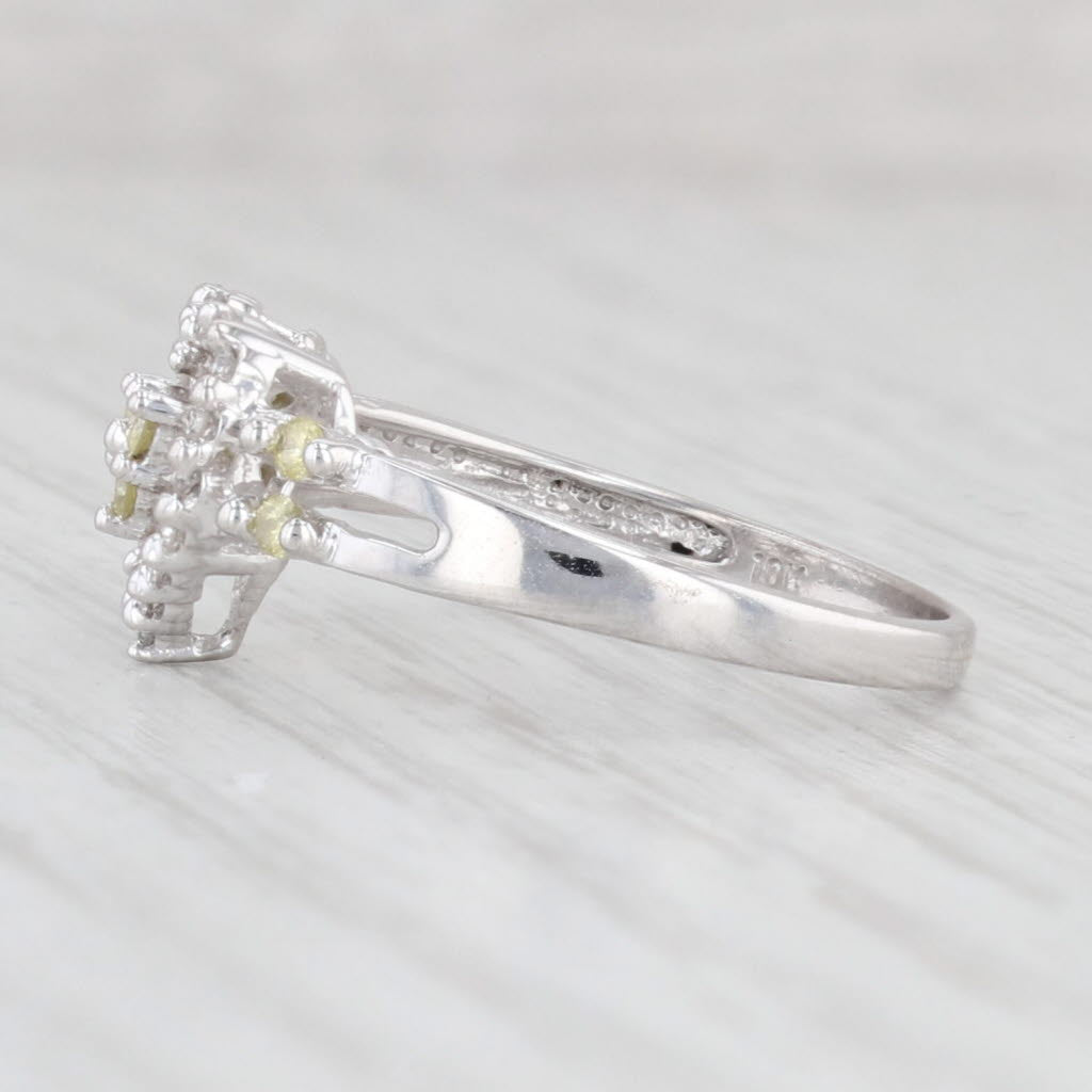 Light Gray 0.23ctw Yellow White Diamond Heart Ring 10k White Gold Size 8