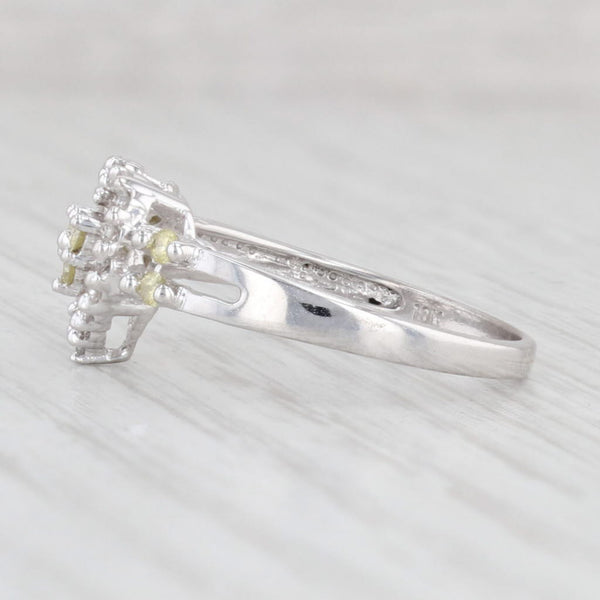 Light Gray 0.23ctw Yellow White Diamond Heart Ring 10k White Gold Size 8