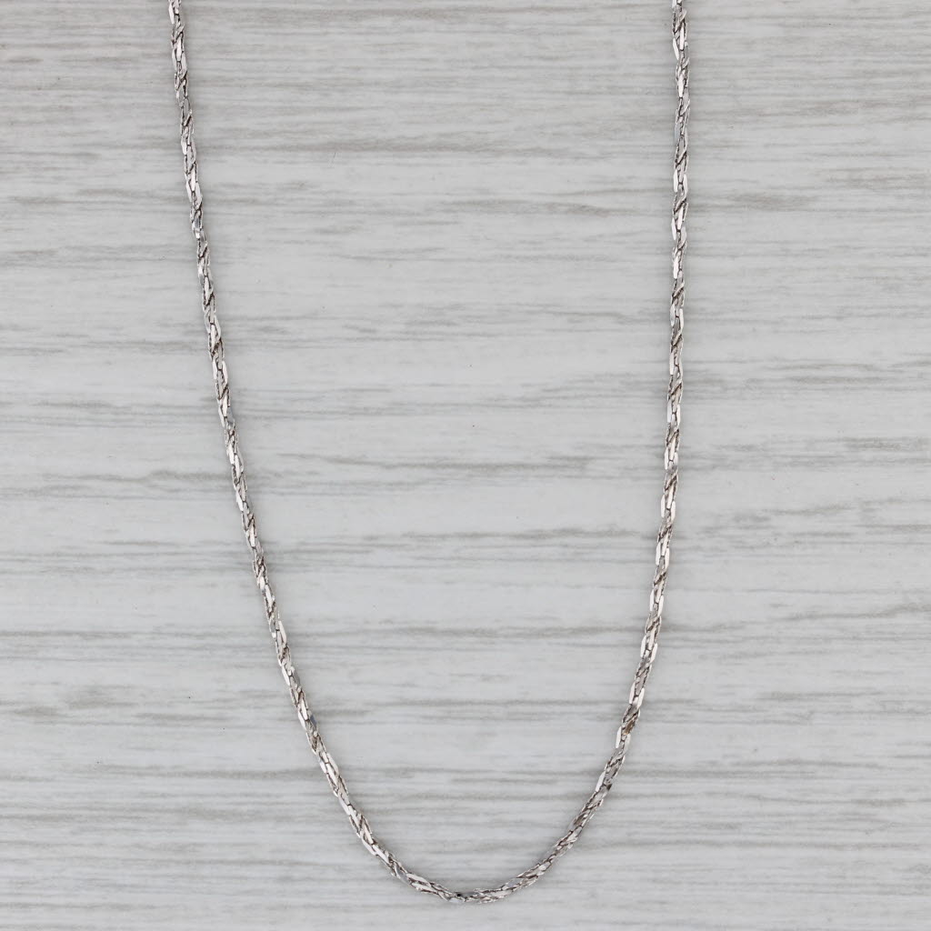 Gray Rope Chain Necklace 18k White Gold 18" 1.2mm Italy