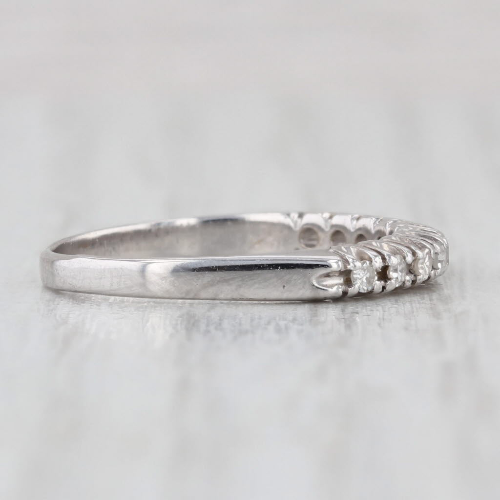 0.15ctw Diamond Stackable Ring 18k White Gold Wedding Band Size 7