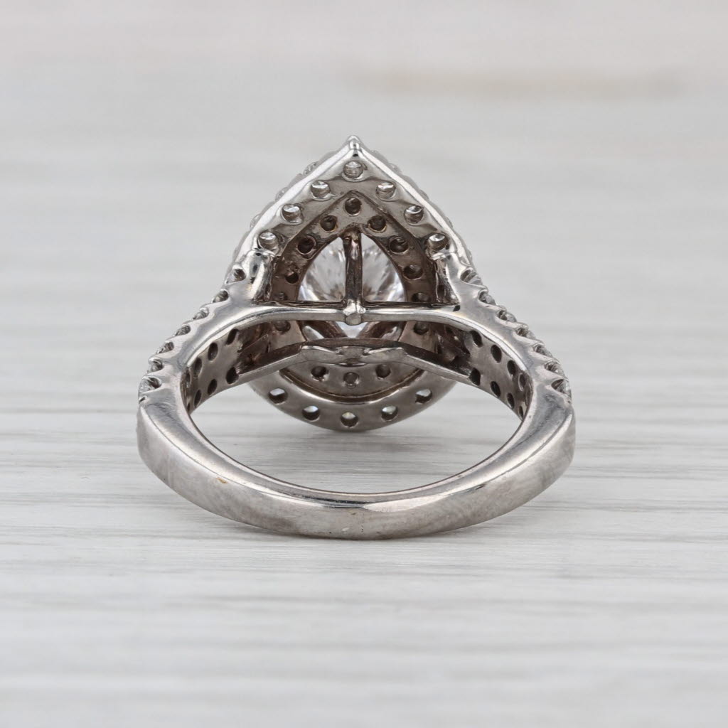 Vera Wang Love 1.96ctw Lab Grown Diamond Pear Halo Engagement Ring 14k Gold GSI