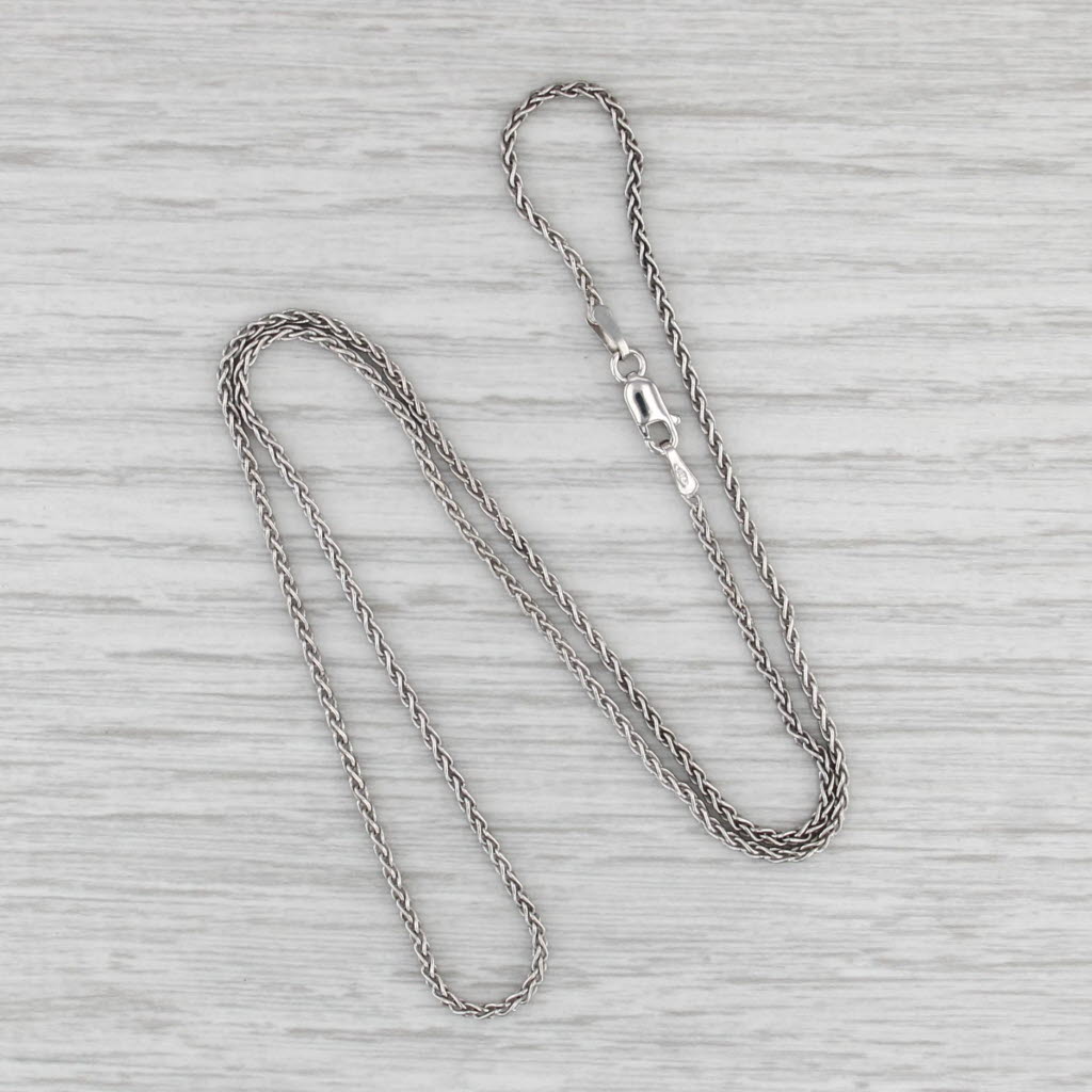 Wheat Chain Necklace 18k White Gold 17.75" 1.5mm