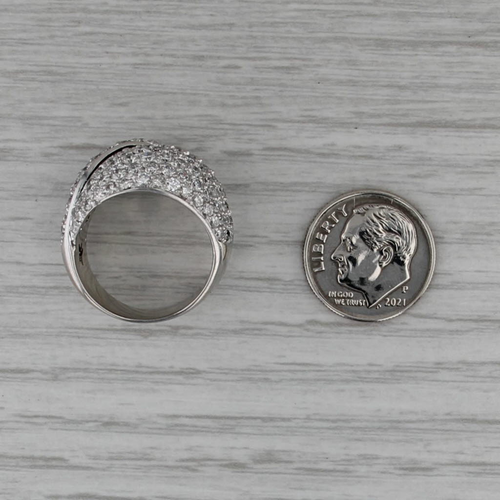 4.25ctw Diamond Pave Overlay Ring 14k White Gold Size 7 Cocktail