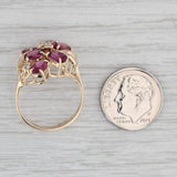 Gray 3.42ctw Pink Purple Garnet Diamond Cluster Ring 14k Gold Sz 7.25 Floral Cocktail