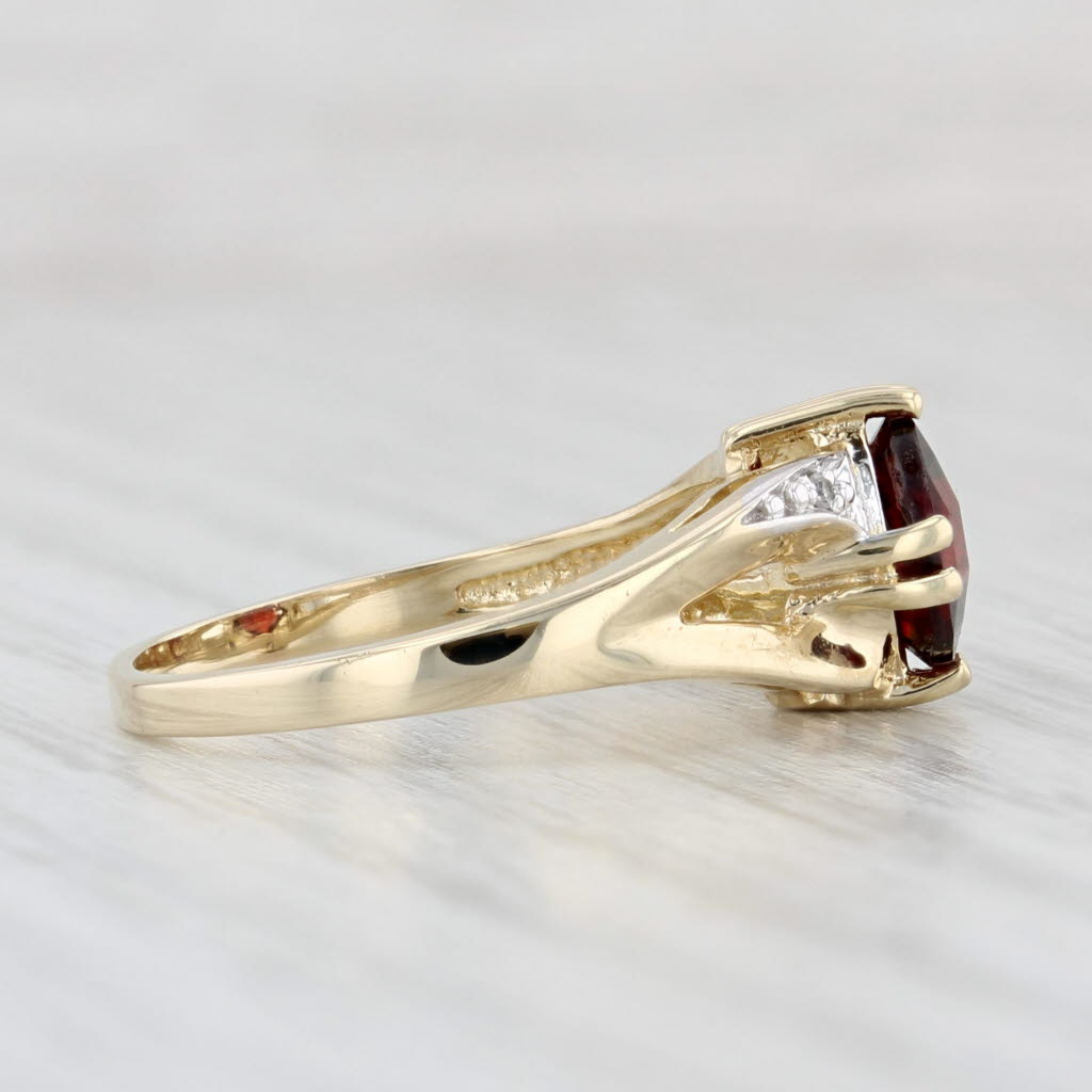 Light Gray 1.30ctw Lab Created Ruby Ring 10k Yellow Gold Size 5 Diamond Accents