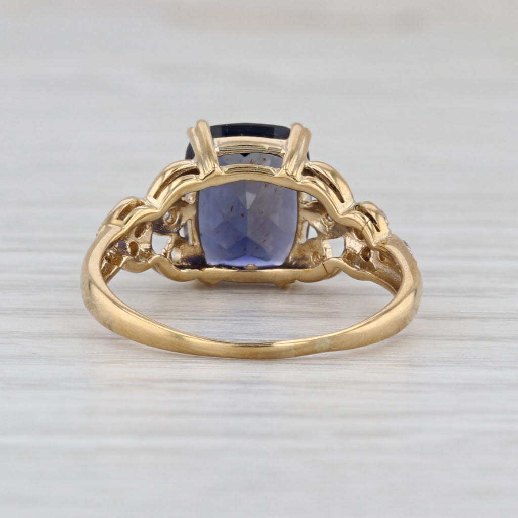 2.59ctw Blue Iolite Diamond Ring 10k Yellow Gold Size 8